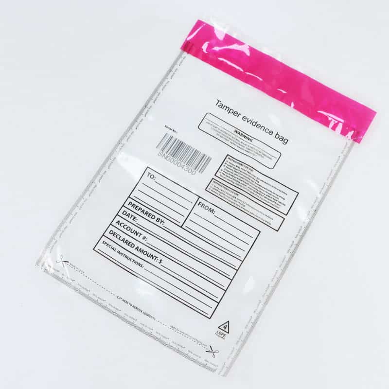 Transparent custom size tamper evident self-seal plastic security bag (1)