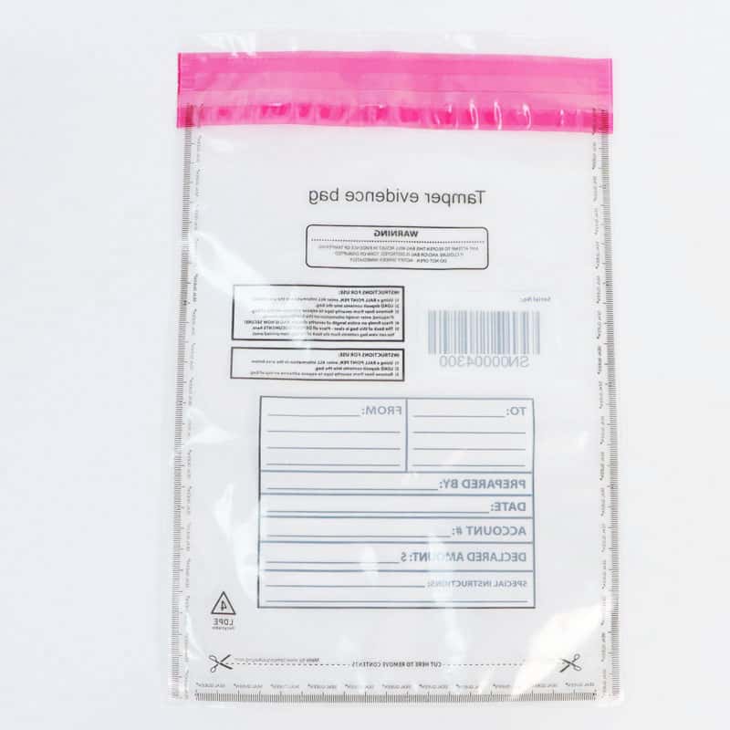 Transparent custom size tamper evident self-seal plastic security bag (2)