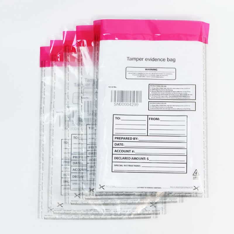 Transparent custom size tamper evident self-seal plastic security bag (3)