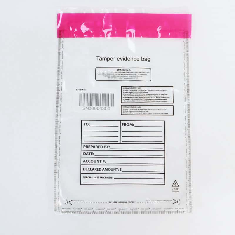 Transparent custom size tamper evident self-seal plastic security bag (7)